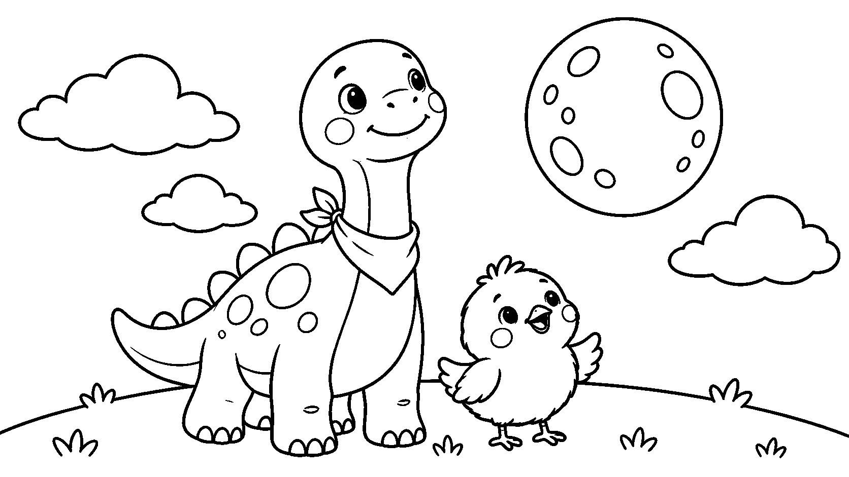 Riko & Kiki: The Gentle Moonlight Shadow — Coloring page sample