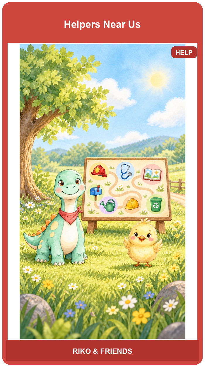 Riko Meets Community Helpers — Flash card sample