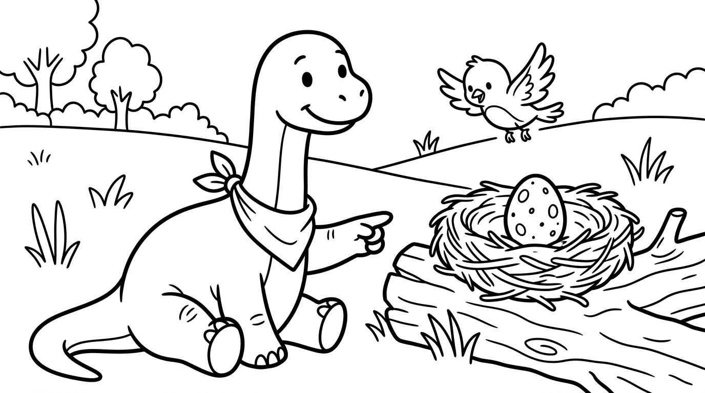 Riko Counts the Lost Eggs — Coloring page sample