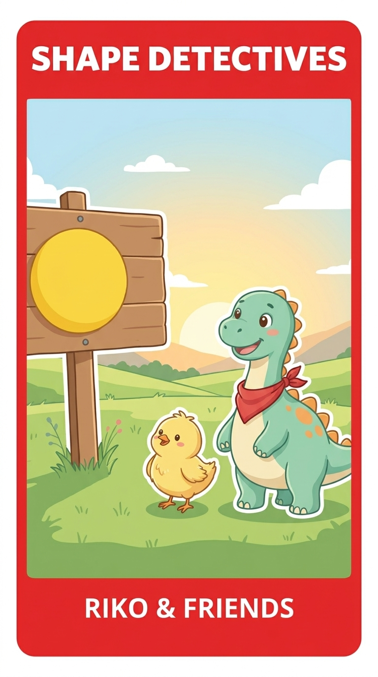 Riko Finds the Shapes — Flash card sample