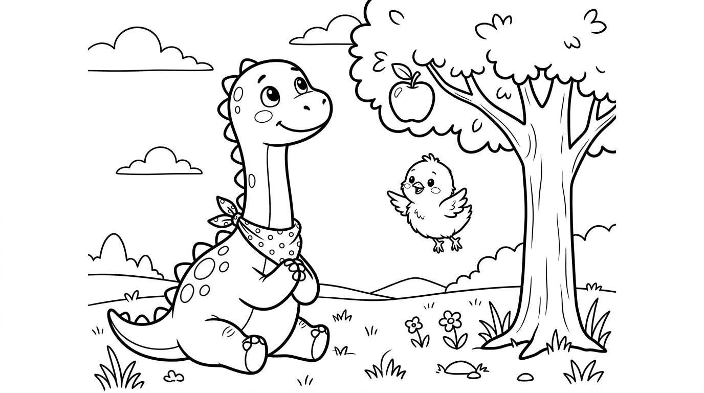 Riko's Kind Words — Coloring page sample