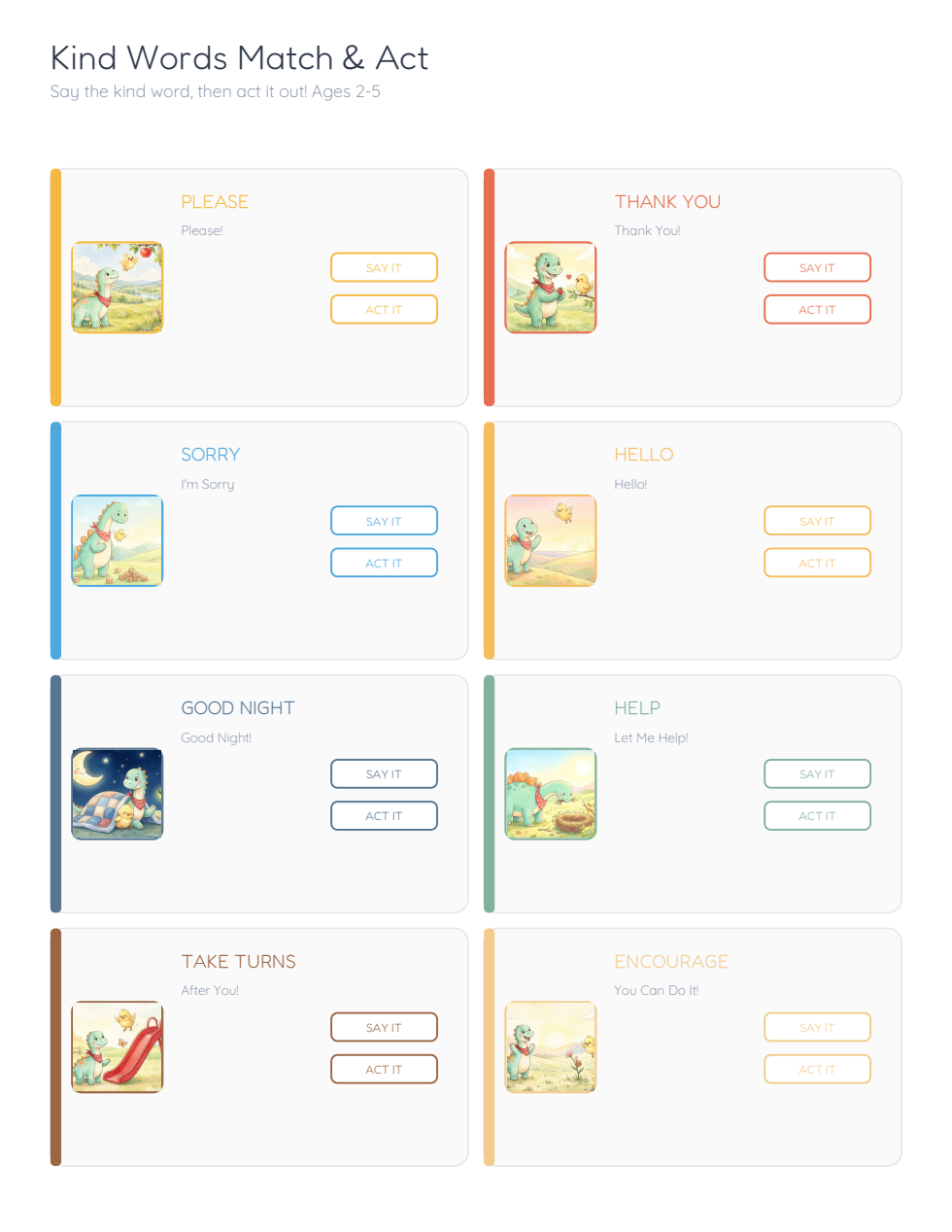 Riko's Kind Words — Montessori activity sample