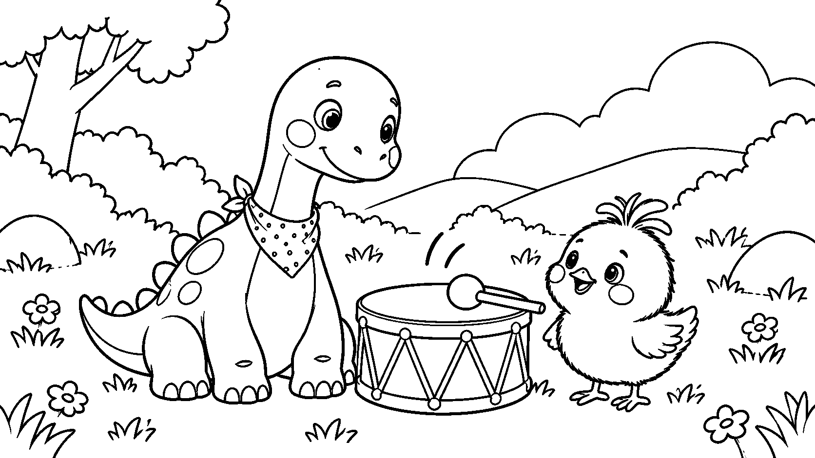 Riko's Little Music Parade — Coloring page sample