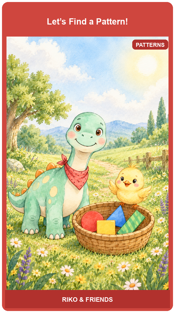 Riko's Pattern Parade — Flash card sample