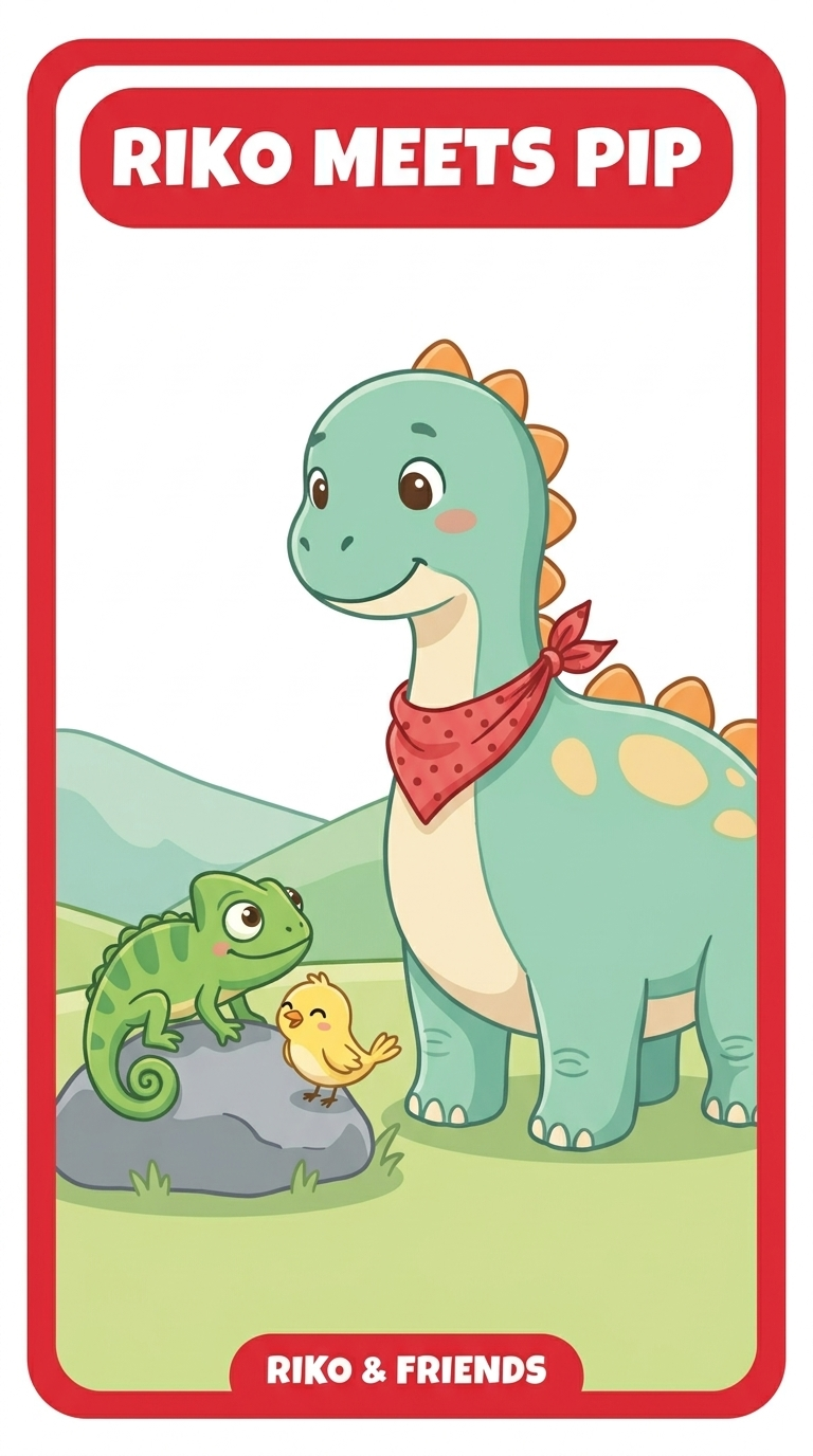 Riko's Colorful Rainbow Meadow — Flash card sample