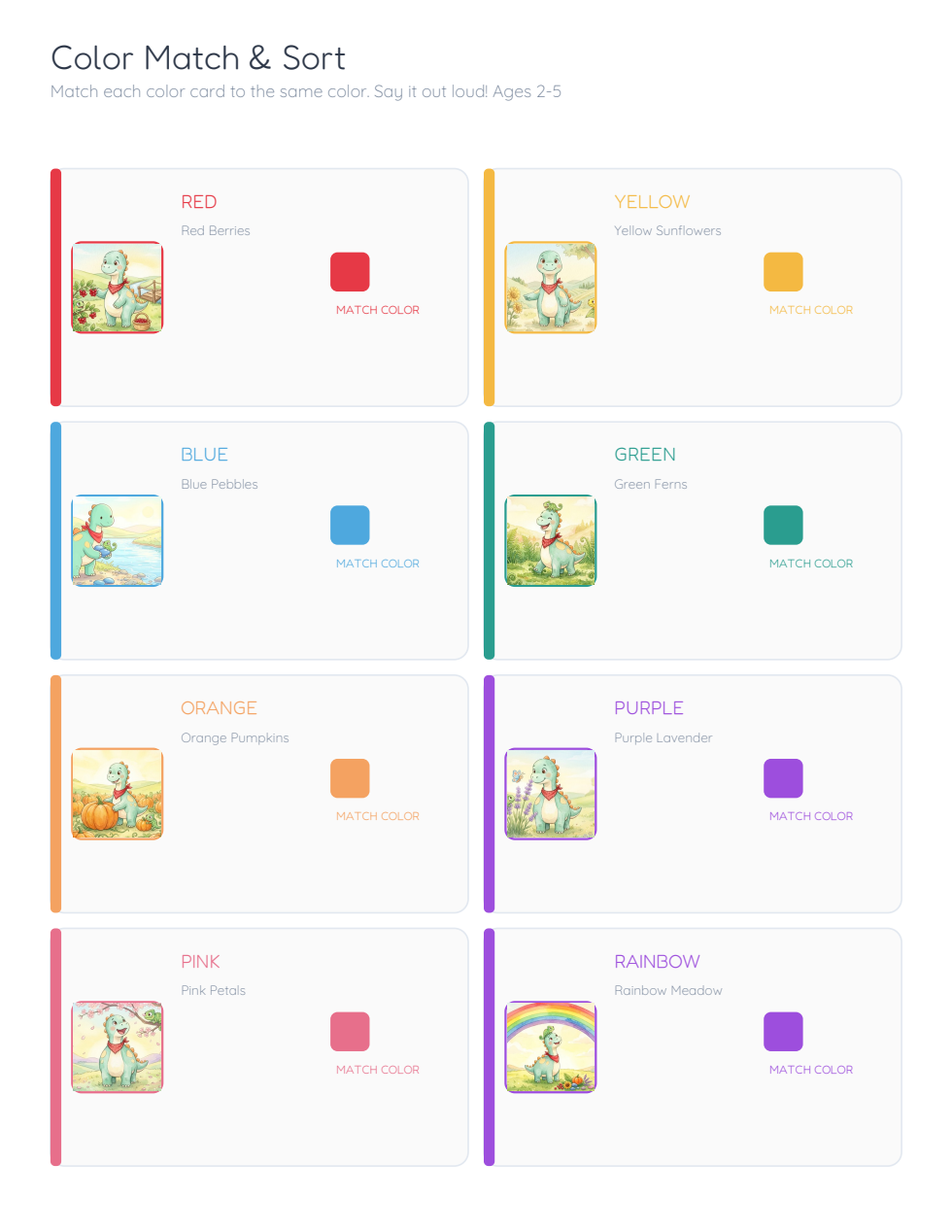 Riko's Colorful Rainbow Meadow — Montessori activity sample