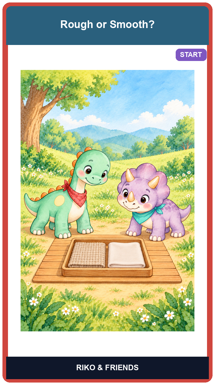 Riko & Tara: Rough or Smooth? — Flash card sample