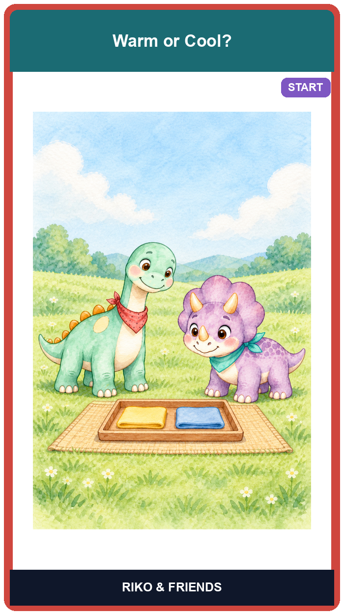 Riko & Tara: Warm or Cool? — Flash card sample