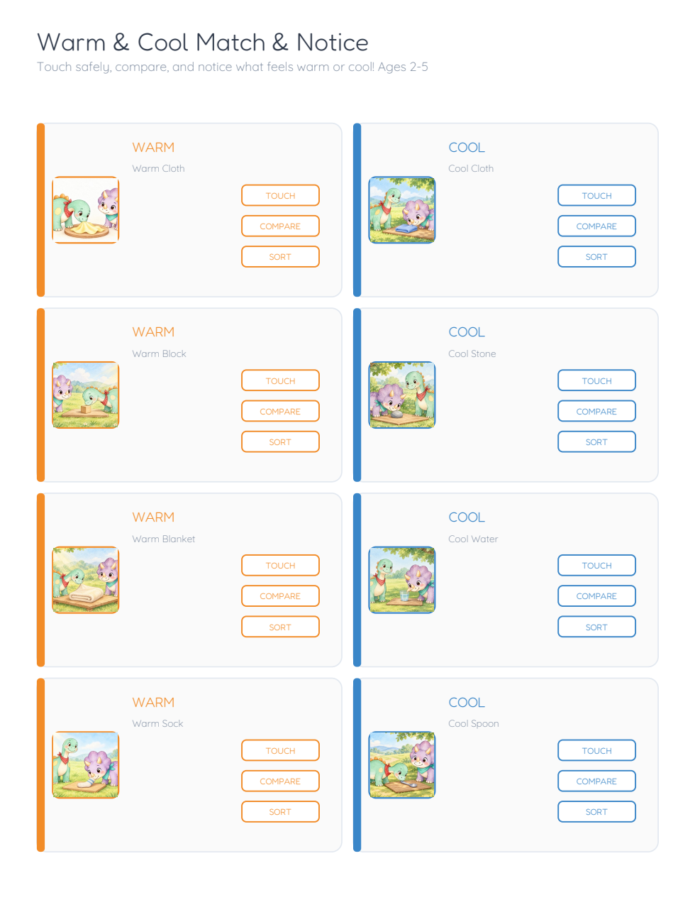 Riko & Tara: Warm or Cool? — Montessori activity sample