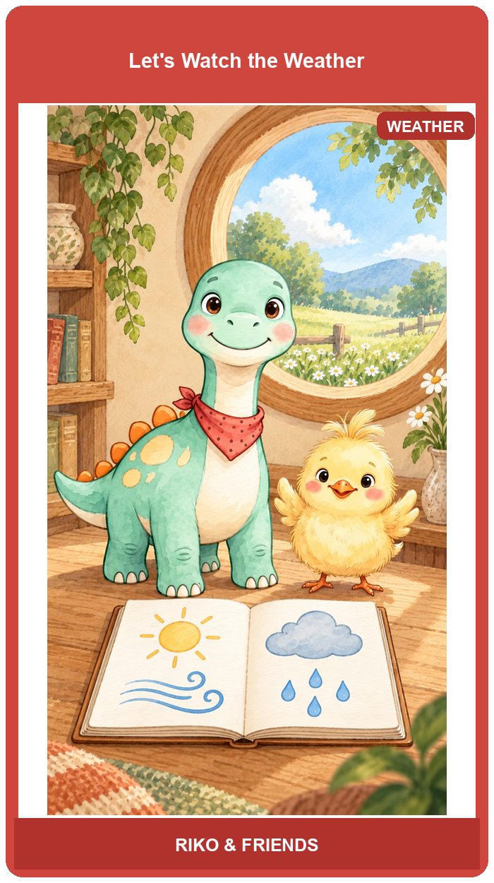 Riko's Little Weather Watch — Flash card sample